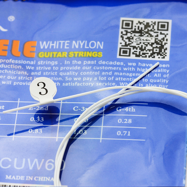CIVIN CUW60 Hot Selling Durable White Nylon Universal Ukulele Strings 4 String Set 024/033/040/028 Gauges Smooth Feel for