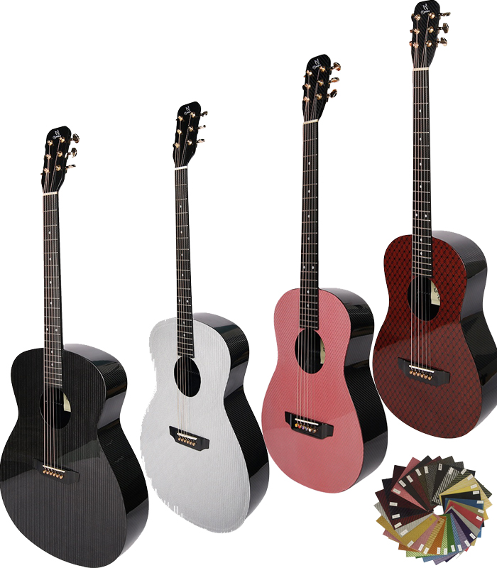 Lightweight 100% Carbon Fiber Travel Guitar - Factory Direct, 3K Twill Glossy Surface