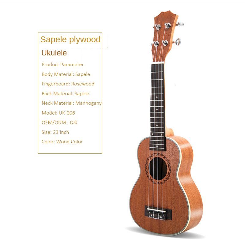 Wholesale 21/23/26 Inch Ukulele Guitar Reasonable Price OEM Customized Baritone Mini Ukulele Guitar