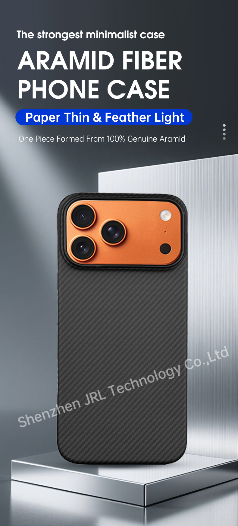 600D Texture Super Thin Full Cover Protection New Carbon Aramid Fiber Case for iPhone 17 Pro