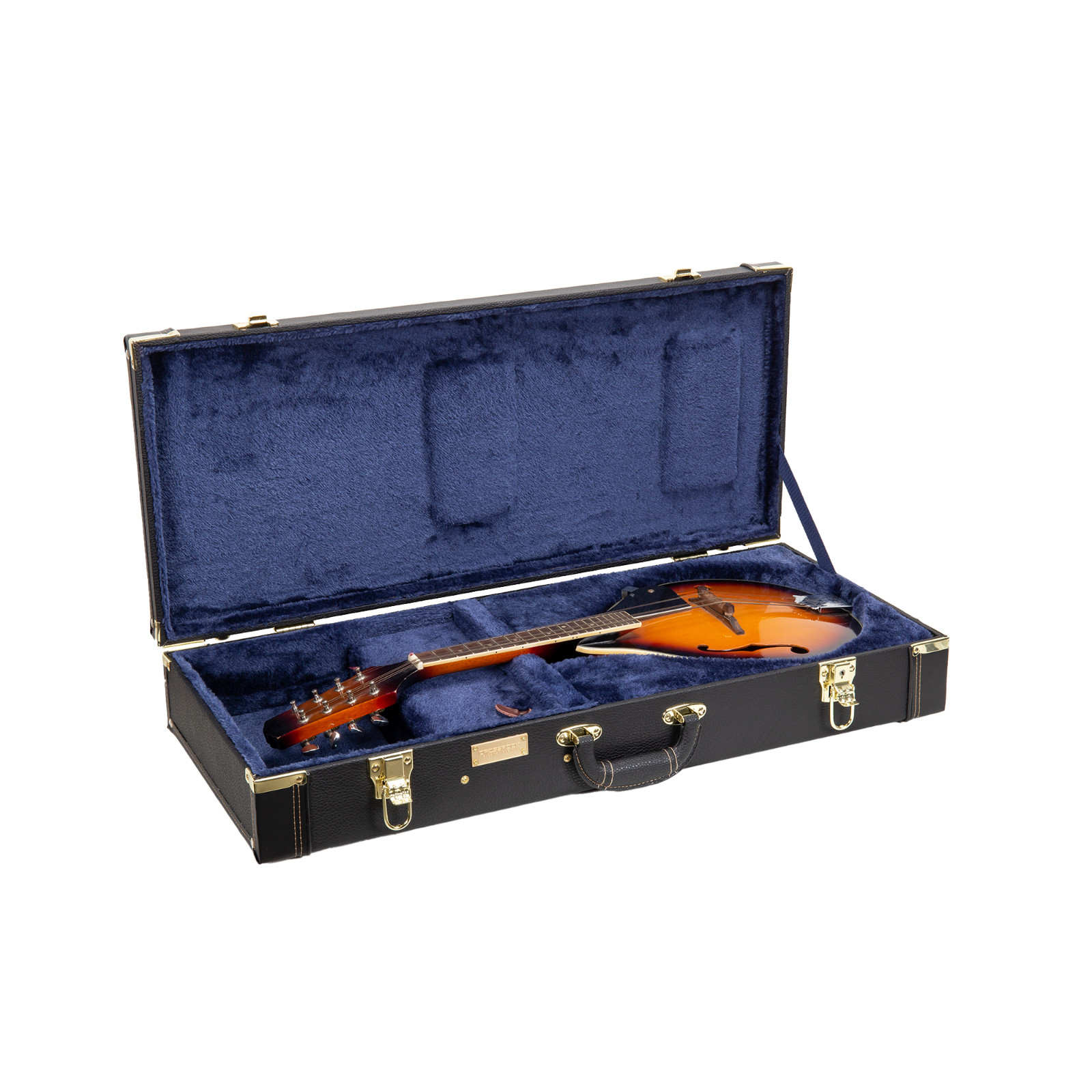 NAOMI Rectangular Wooden Case fits A-style Mandolins with Metal Feet Black Color for Carbon Fiber Mandolin