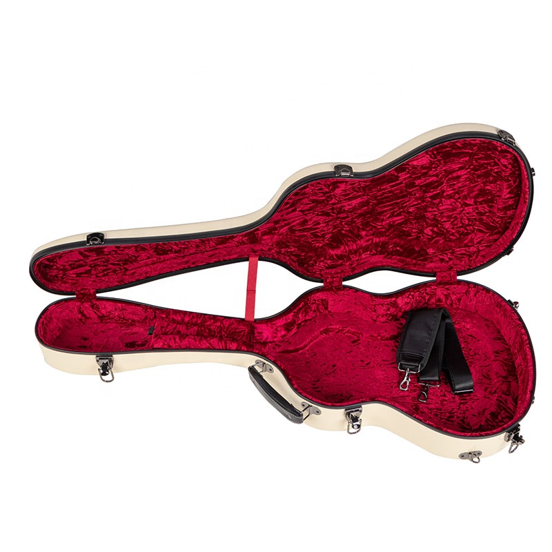 Fiberglass Ivory White Acoustic Guitar Case Manufacturer Backpack Style Dreadnought Instrument Hard Case