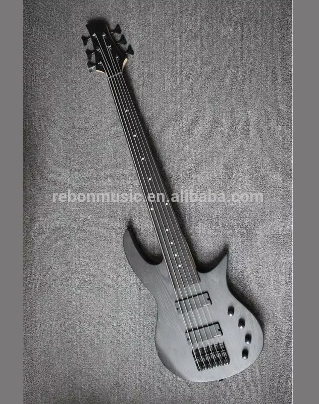 Weifang Rebon 6 String Fretless Electric Bass Guitar With Ashwood Body