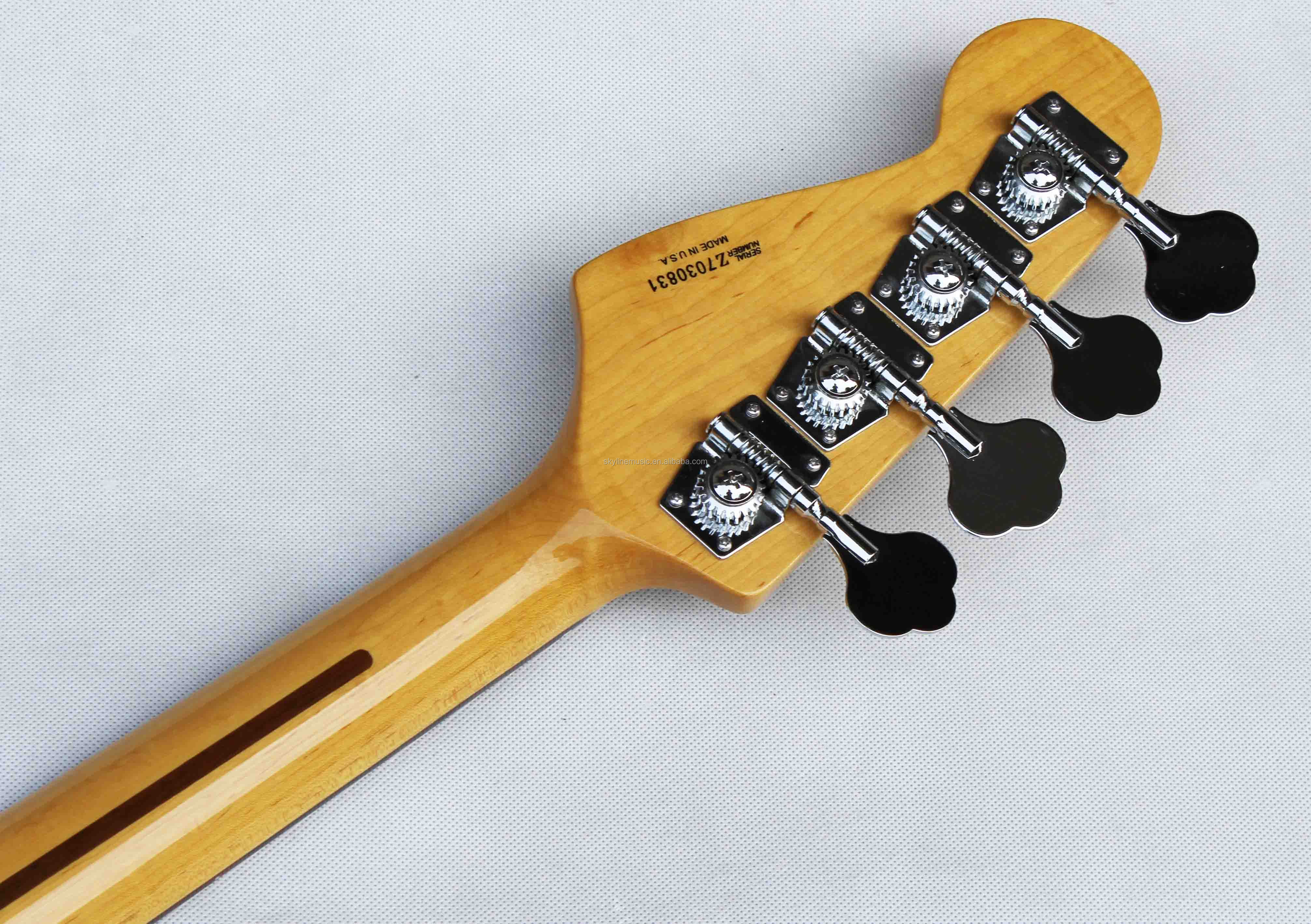 PB-FLBK China Made High Quality Fretless Electric Bass Guitar, Customized OEM logo