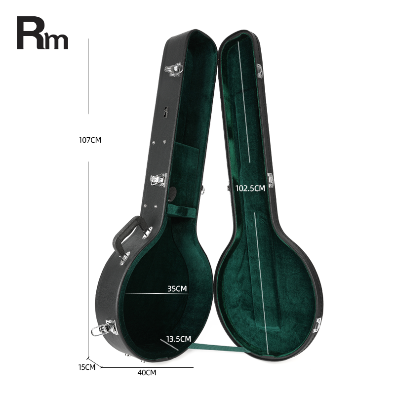 Raibonw High Quality Banjo Instrument Case OEM ODM Plywood and Leather Material Banjo Bags &amp; Cases