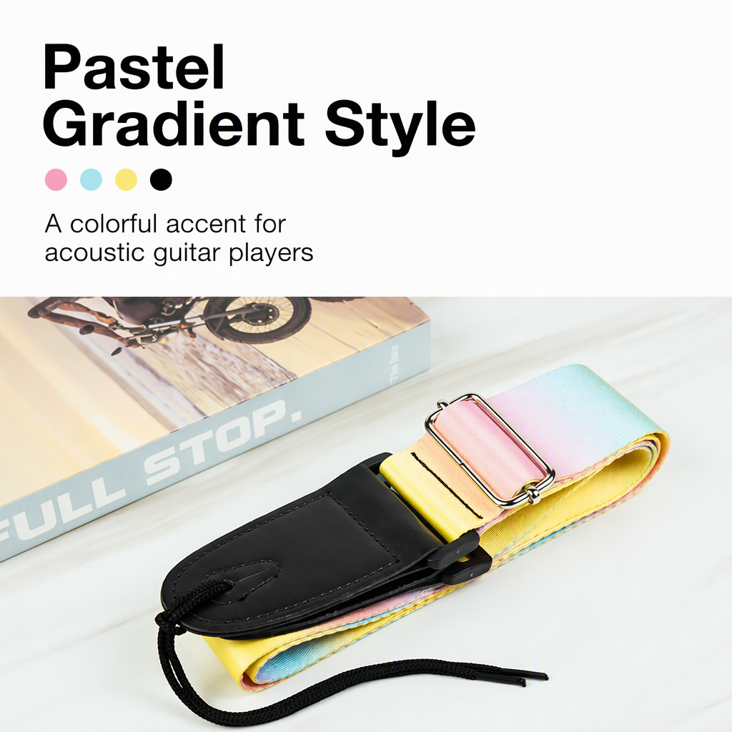 Gradient Guitar Strap Polyester Cotton Music Instrument Strap for Acoustic Electric Bass Crossbody Shoulder Use