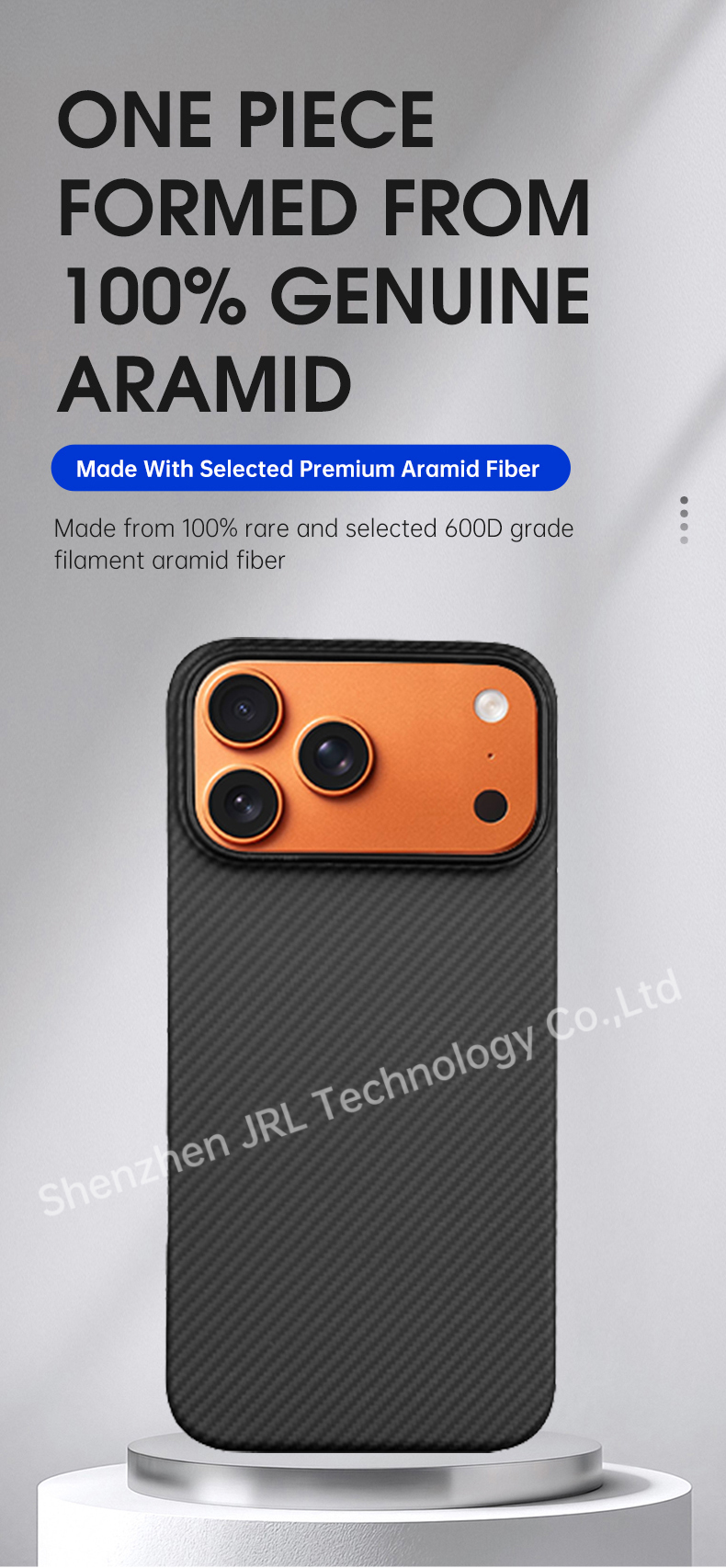 600D Texture Super Thin Full Cover Protection New Carbon Aramid Fiber Case for iPhone 17 Pro