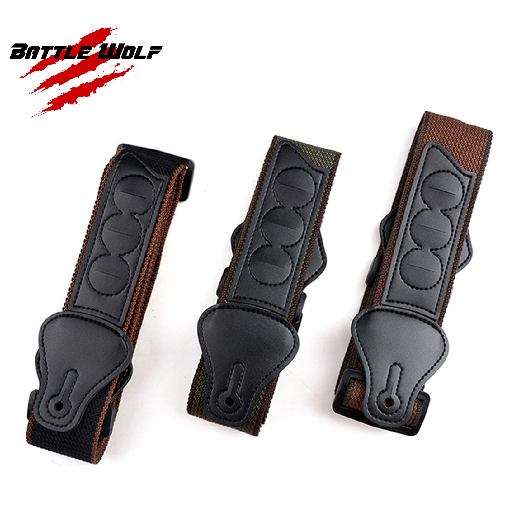 Wholesale High Quality Different Colors Classic Cotton Guitar Strap With Pick Holder Support Custom