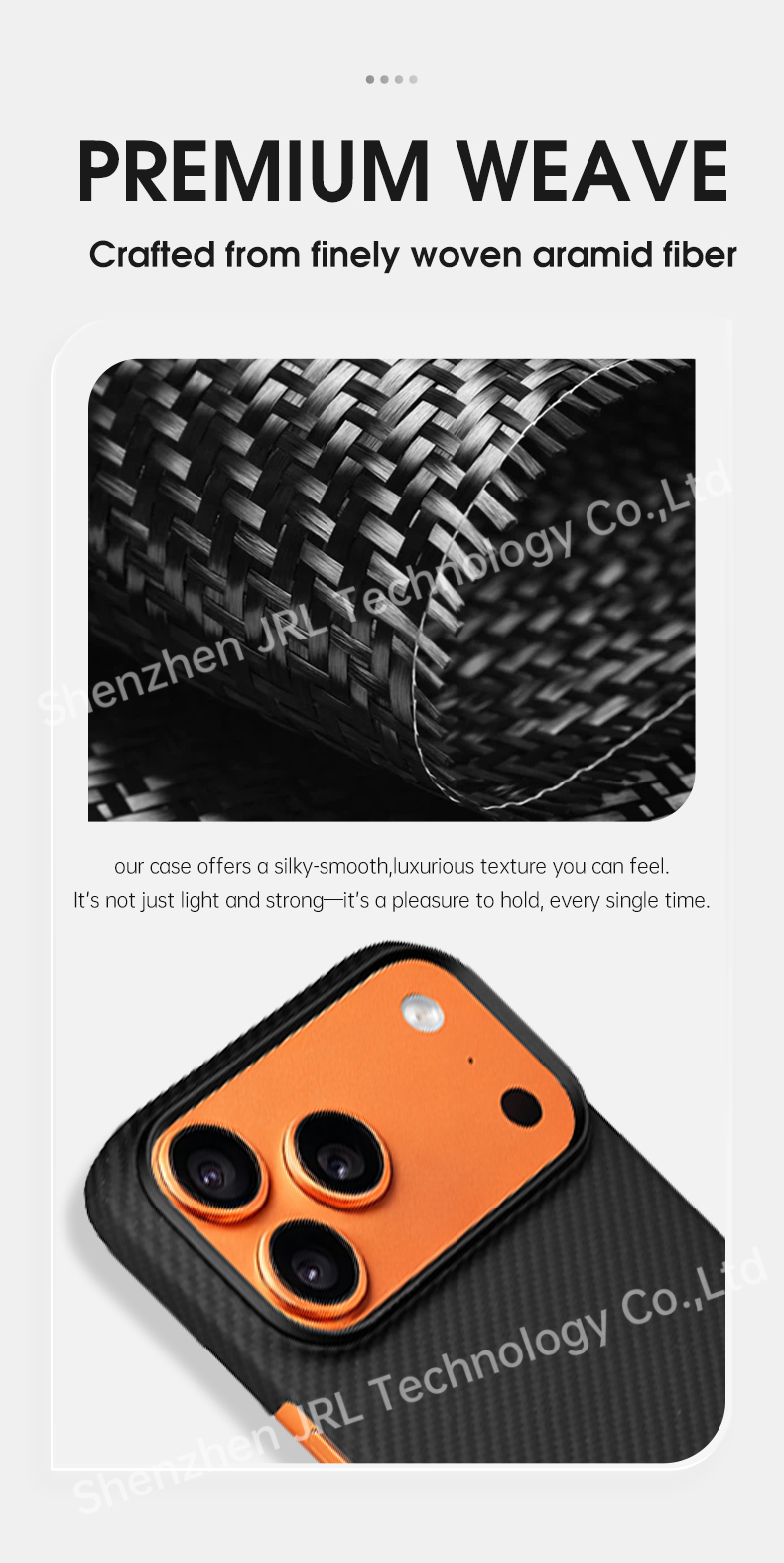 600D Texture Super Thin Full Cover Protection New Carbon Aramid Fiber Case for iPhone 17 Pro