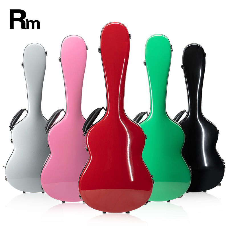 Wholesale Custom Colorful Fiberglass Portable Durable Lightweight Hard Case Classical Acoustic Guitar Flight Case Instrument Bag