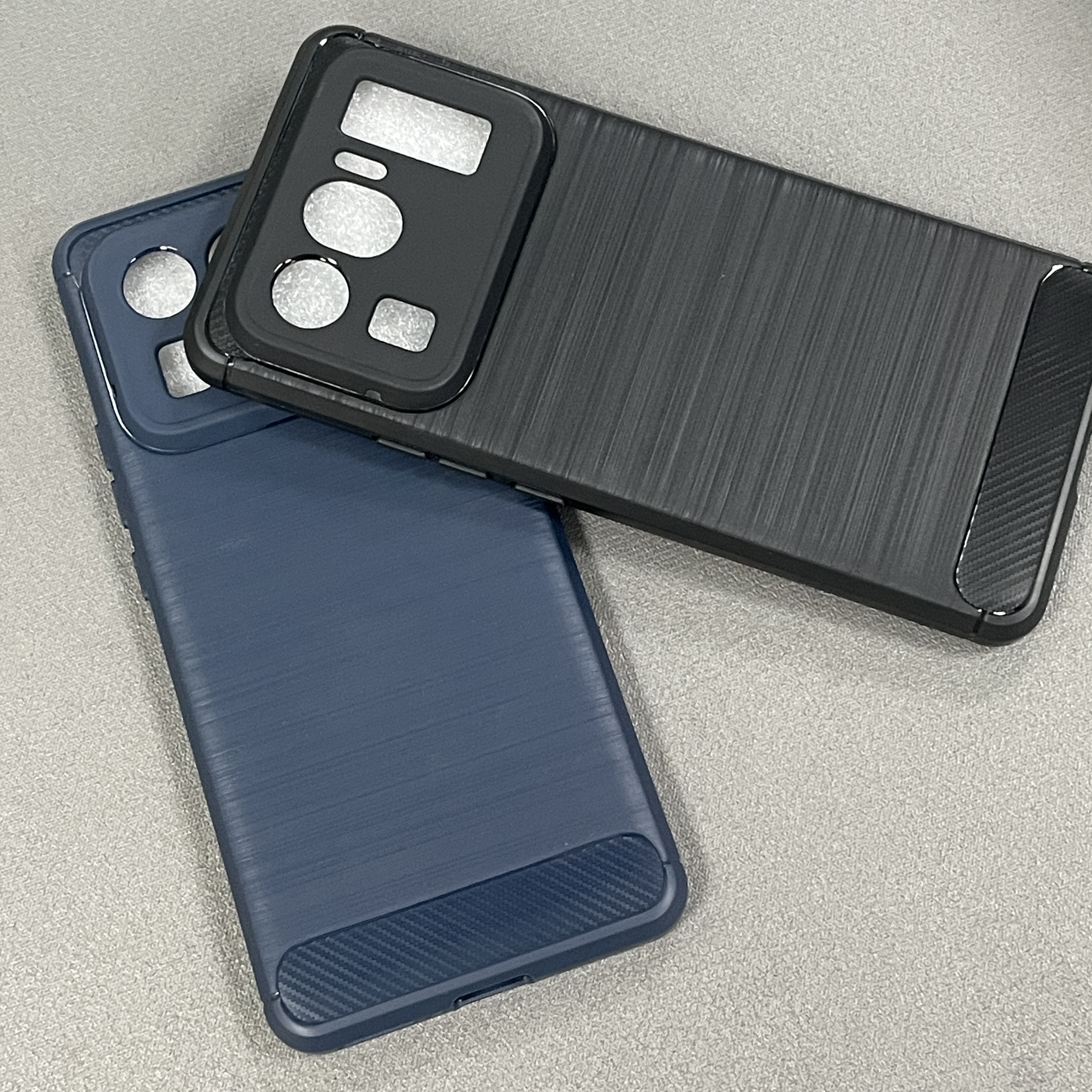 Carbon Fiber Brushed Texture Shockproof TPU Fingerprint-Resistant Full-Coverage Phone Case for Xiaomi 11 Ultra