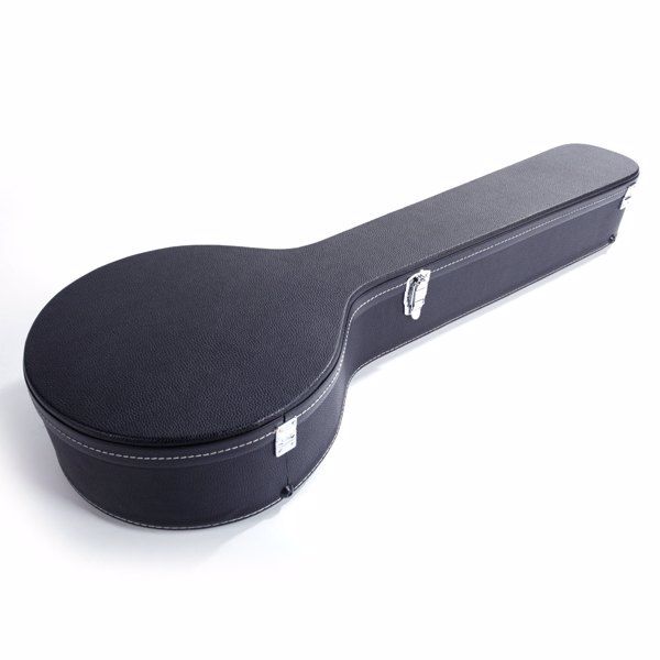 Replace D0100XUV9V7 Black Microgroove Pattern Leather Wood Banjos Case 5-String 6-String