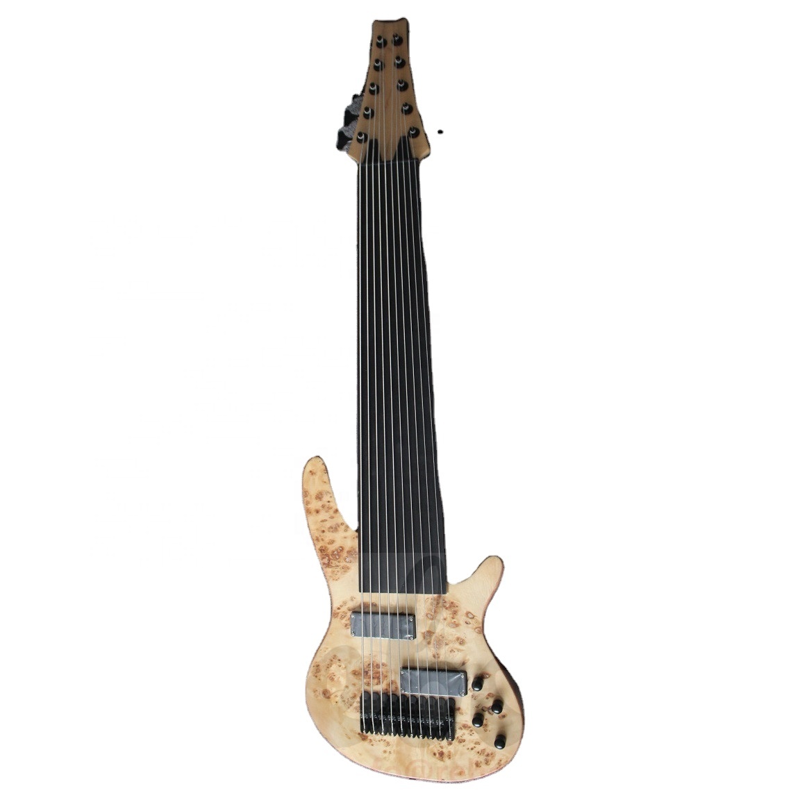 Weifang Rebon High Quality Fretless 10 String Burl Maple Electric Bass Guitar