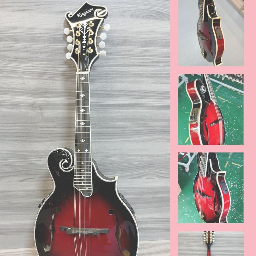Best Sell F Shape Mandolin Glossy Electric Sound Mandolin 8 Strings Mandolin