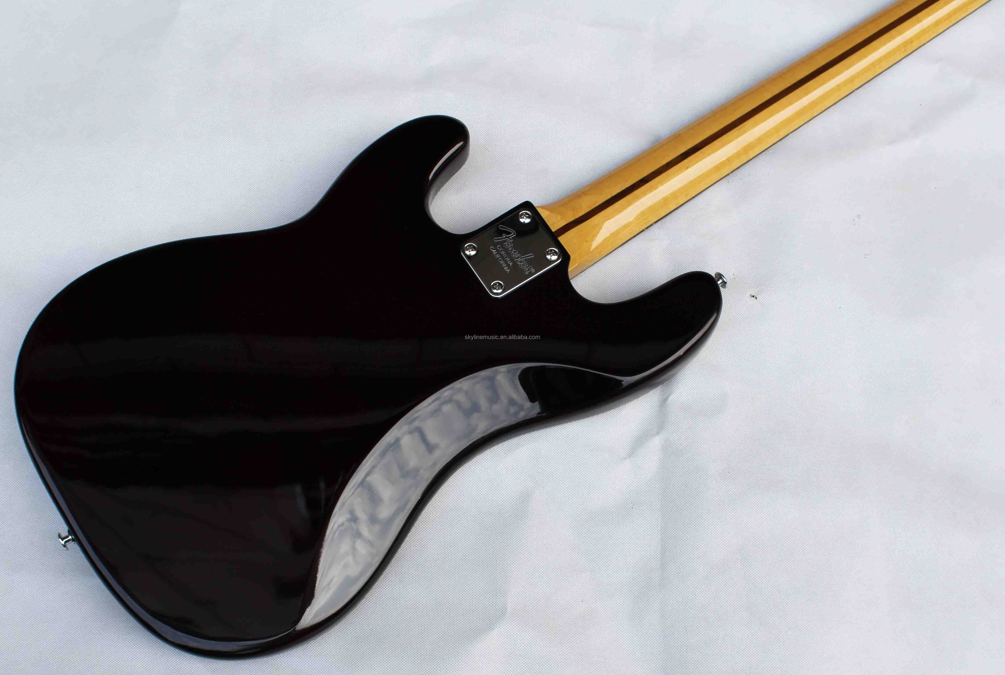 PB-FLBK China Made High Quality Fretless Electric Bass Guitar, Customized OEM logo