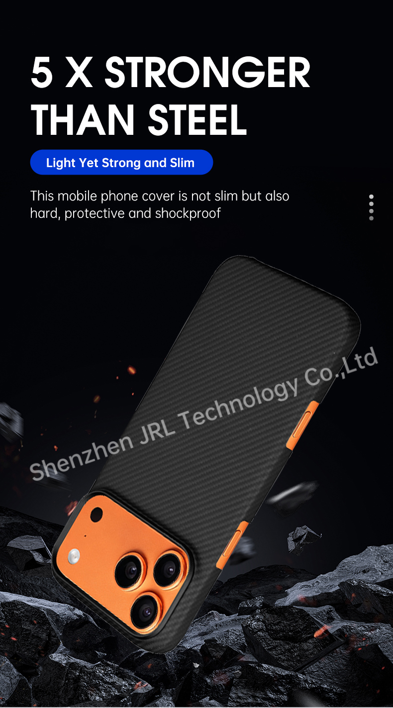600D Texture Super Thin Full Cover Protection New Carbon Aramid Fiber Case for iPhone 17 Pro