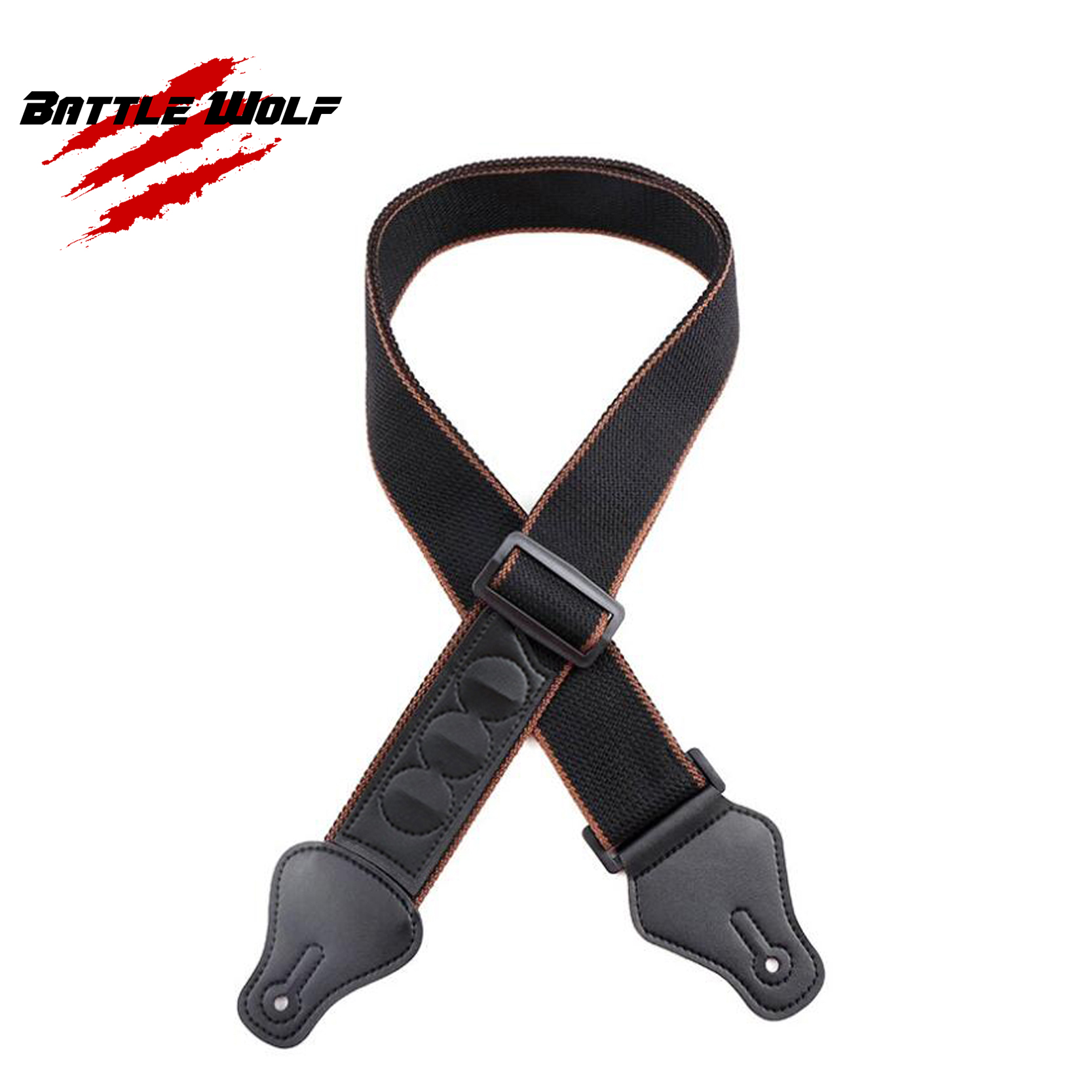 Wholesale High Quality Different Colors Classic Cotton Guitar Strap With Pick Holder Support Custom