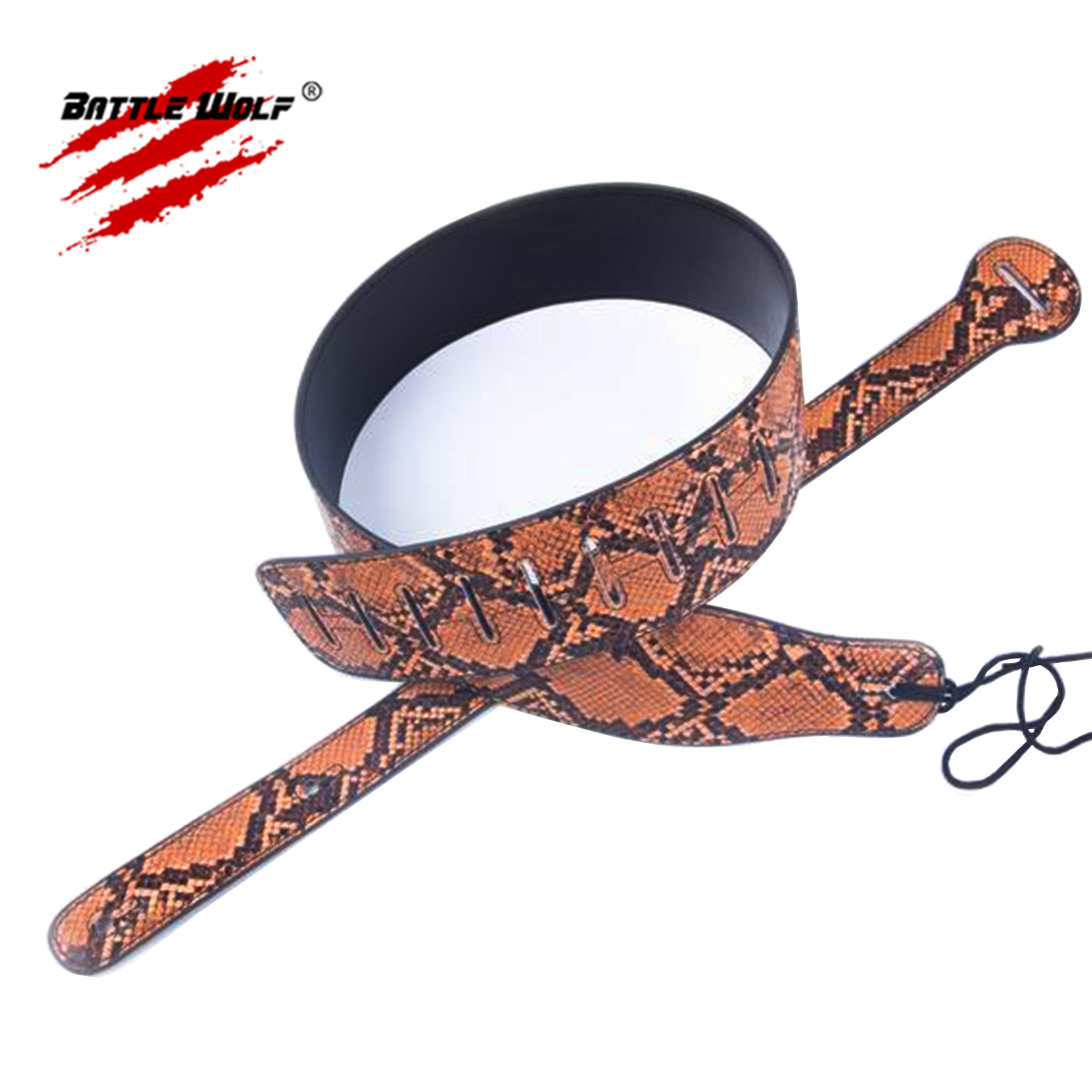 Different Style Wholesale Wear Resisting PU Leather Snakeskin Guitar Strap Leather