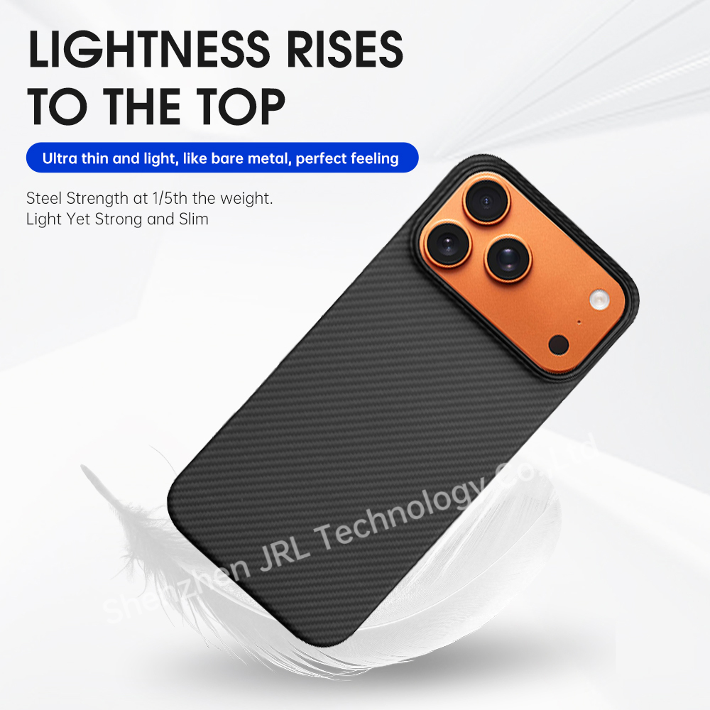 600D Texture Super Thin Full Cover Protection New Carbon Aramid Fiber Case for iPhone 17 Pro
