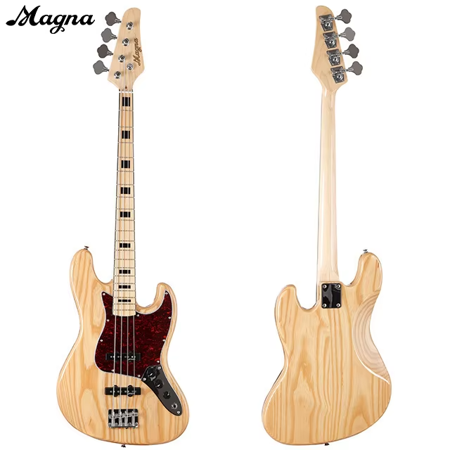 Magna Brand Direct Model MJB-03 4-String Jazz Bass Fretless Design Solid Top Maple &amp; Ash Matt Finish