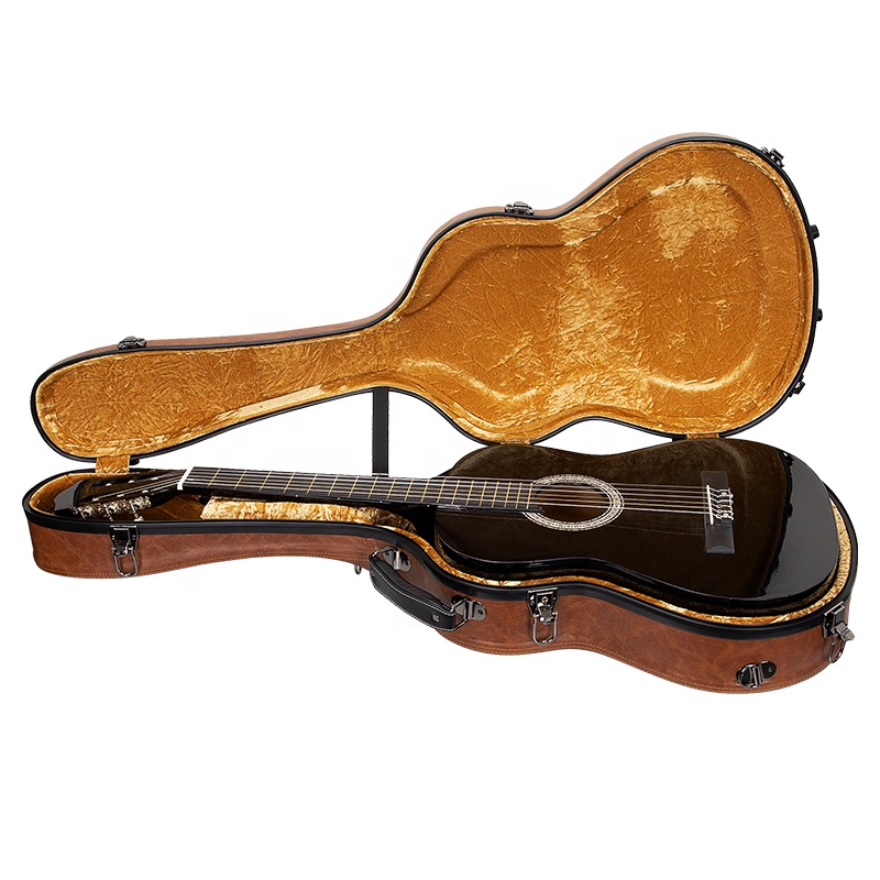 Wholesale Classical Guitar Hard Case Sponge Interior Classical Guitar Fiberglass Case Light Weight Instruments Case