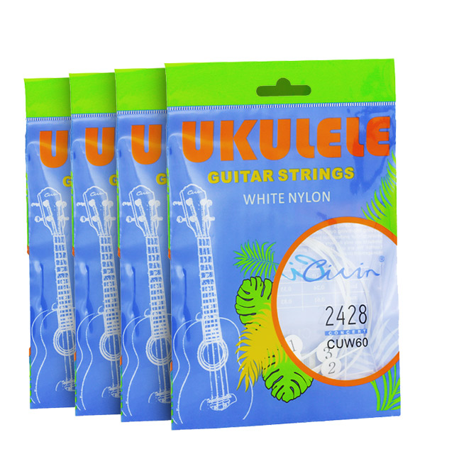 CIVIN CUW60 Hot Selling Durable White Nylon Universal Ukulele Strings 4 String Set 024/033/040/028 Gauges Smooth Feel for