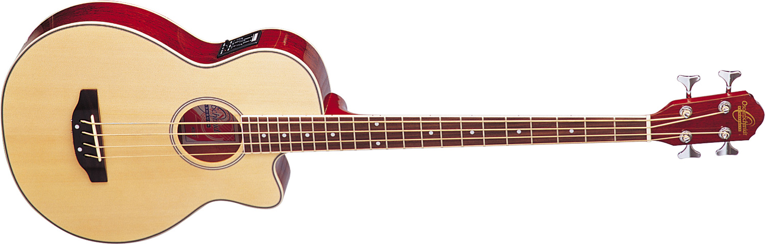 Oscar Schmidt OB100 Acoustic Electric Bass Guitar Natural Finish