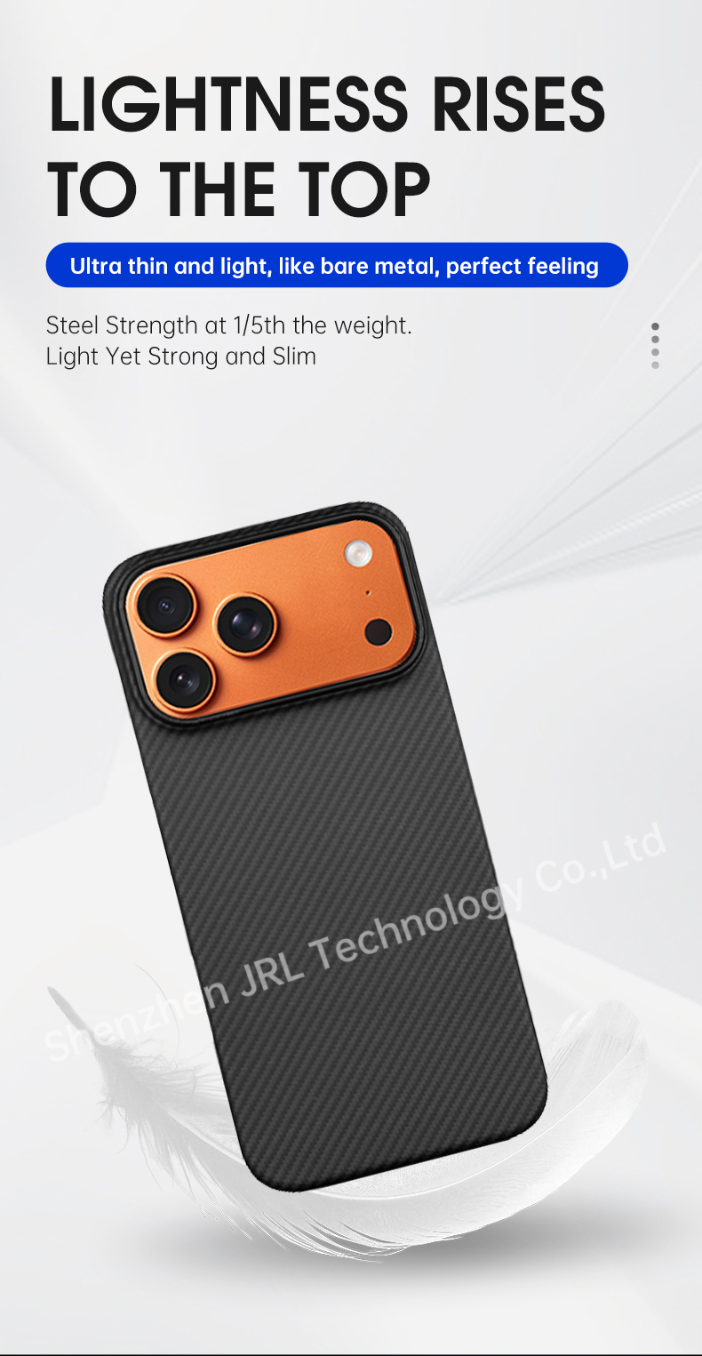 600D Texture Super Thin Full Cover Protection New Carbon Aramid Fiber Case for iPhone 17 Pro