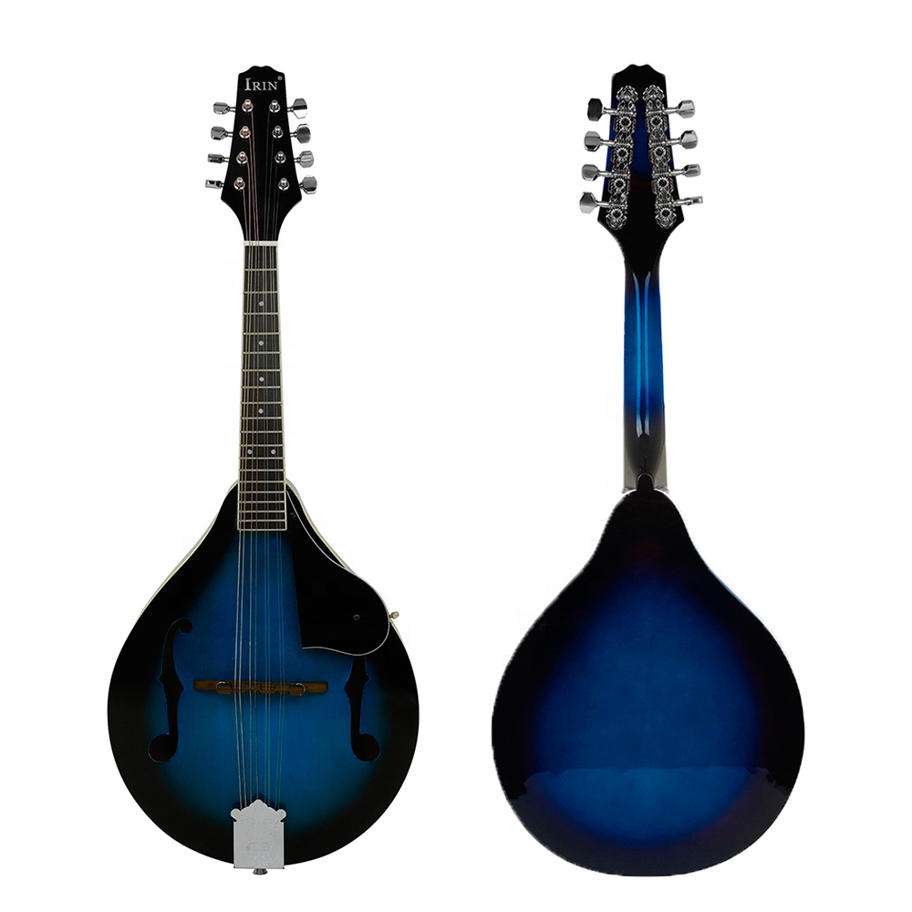 Wholesale IRIN Mandolin Blue 8-String Mandolin Instruments Rose Mandolin Guitar for Beginner