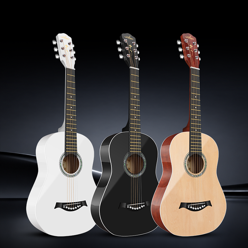 Wholesale Custom High Quality Hot Selling Glossy Travel 30 34 36 Inch Folk Acoustic Guitar for Children