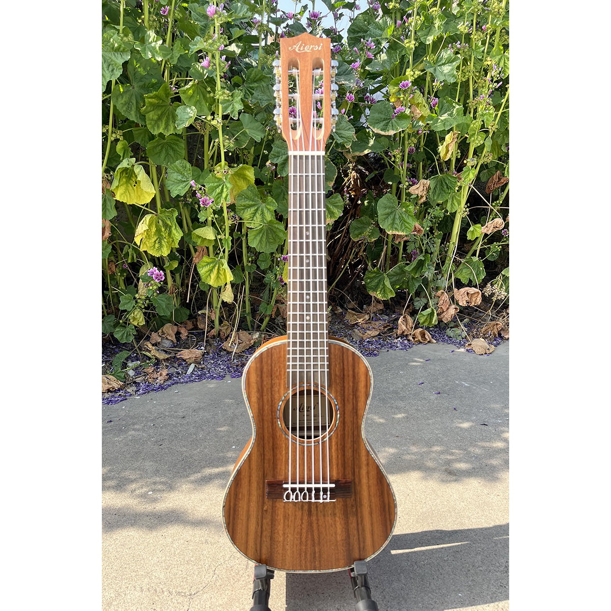 Aiersi Brand 28 Inch Hawaii Mini Guitar 6 String Koa Body Ukulele Guitar Portable Travel Ukelele Guitarlele