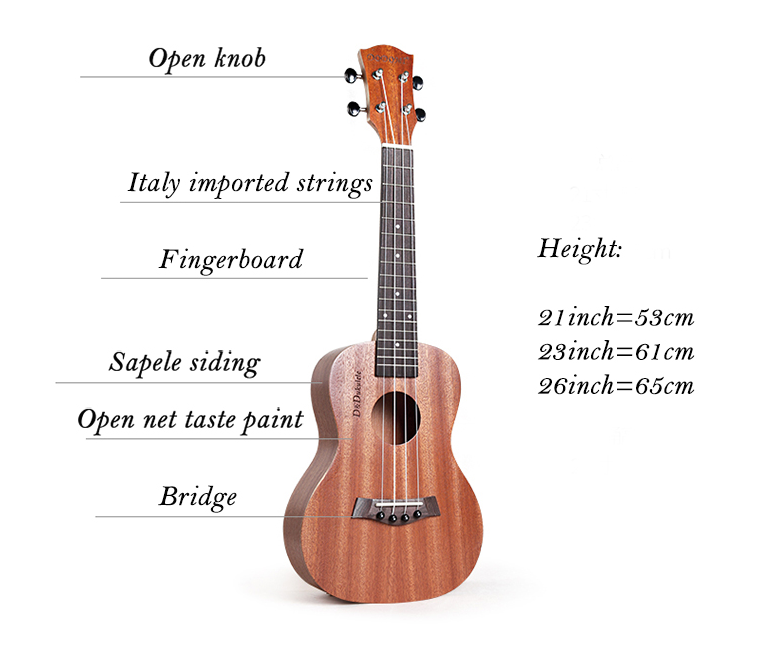 Best Strings Concert Sapele China Manufacturers Mahogany Ukulele Baritone