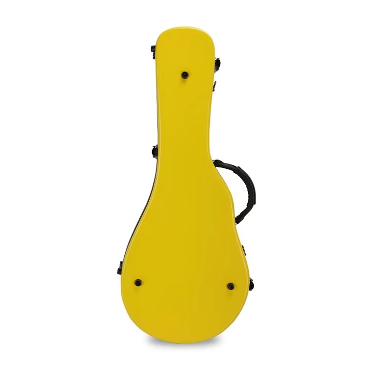 High Quality Real Mission Yellow Fiberglass Banjo Case Zipper Closure Customized Logo Instrument Box Featuring Thickened Inner
