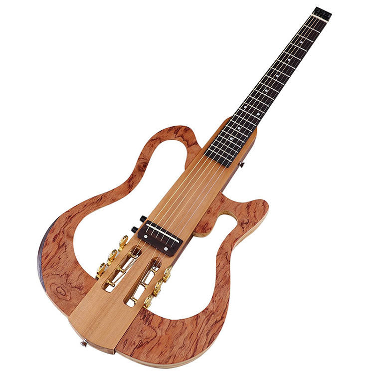 39 Inch Foldable Travel Plug Guitar 6-String Headless &amp; Detachable Design Portable Classical Guitar for Beginners/Professionals