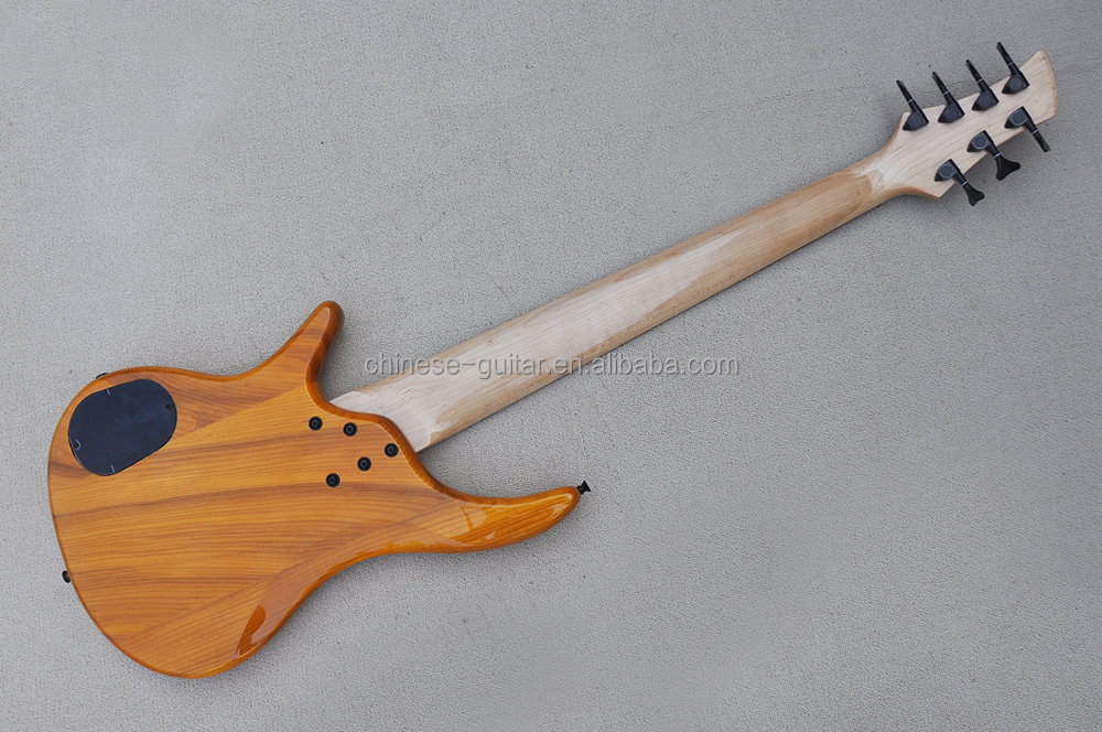 Flyoung Yellow 7 Strings Electric Bass Guitar Rosewood Fretboard Bass Fretless Bass Guitar