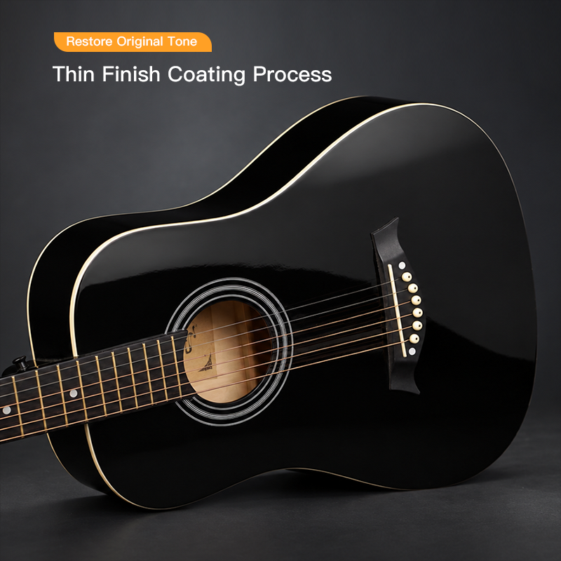 Wholesale Custom High Quality Hot Selling Glossy Travel 30 34 36 Inch Folk Acoustic Guitar for Children