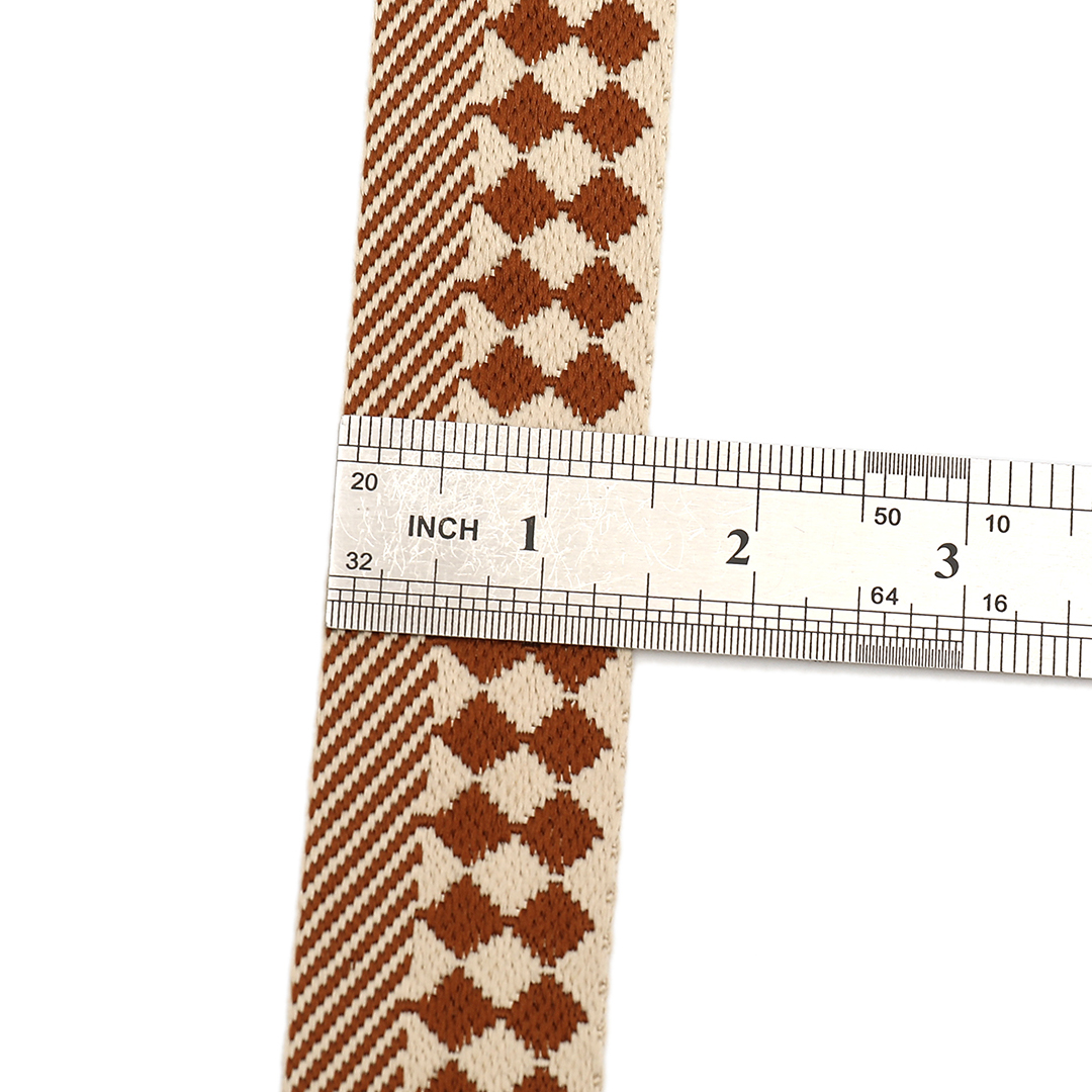 High Quality 38mm Polyester Jacquard Webbing Bag Strap Strong Diamond Pattern Strap for Pet Collar Furniture Guitar