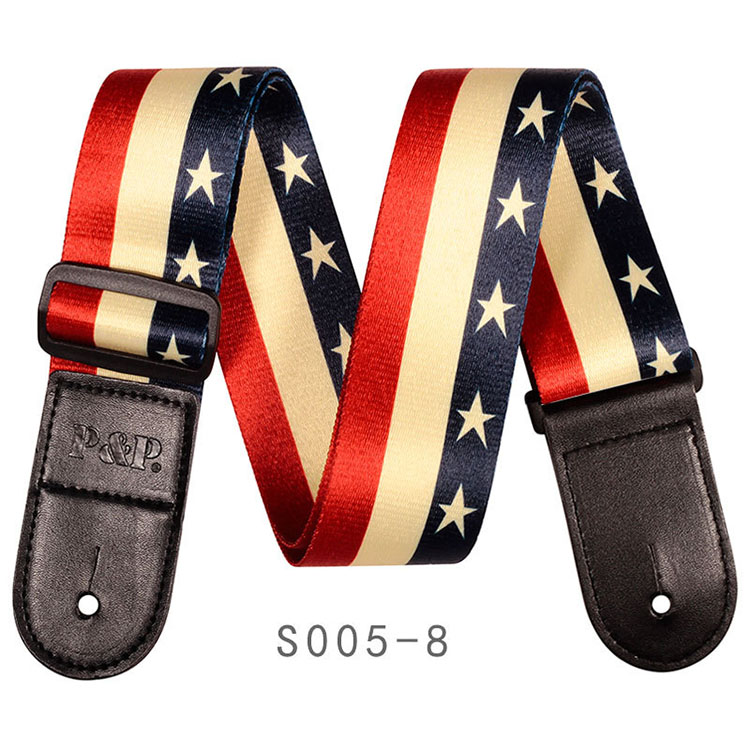 Wholesale Cheap Heat Transfer Printing Guitar Shoulder Belt Polyester Acoustic Electric Guitar Strap