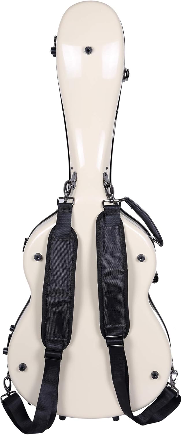 Fiberglass Ivory White Acoustic Guitar Case Manufacturer Backpack Style Dreadnought Instrument Hard Case